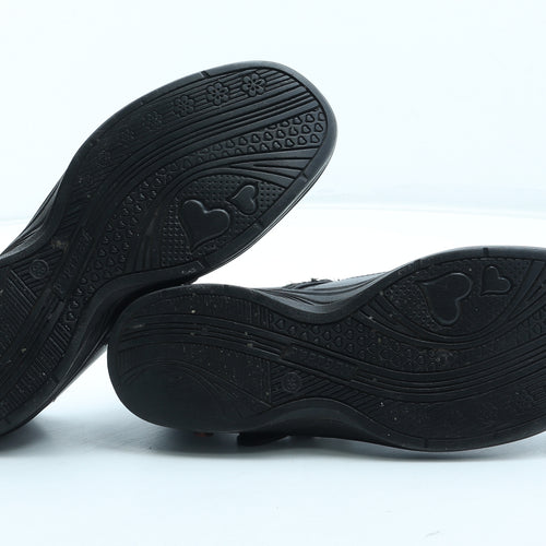 Popteen Girls Black Leather Mary Jane Casual UK 5 38