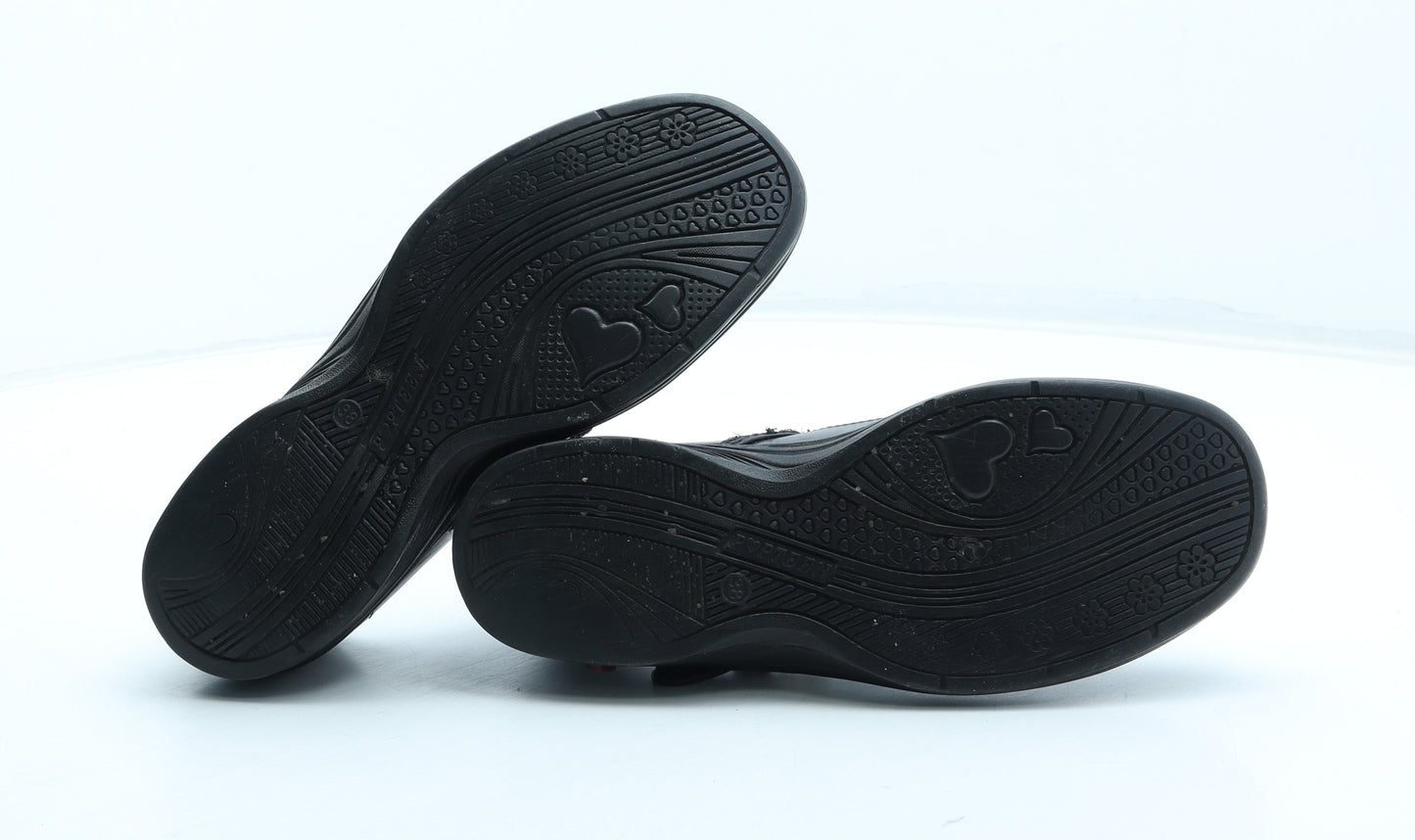 Popteen Girls Black Leather Mary Jane Casual UK 5 38