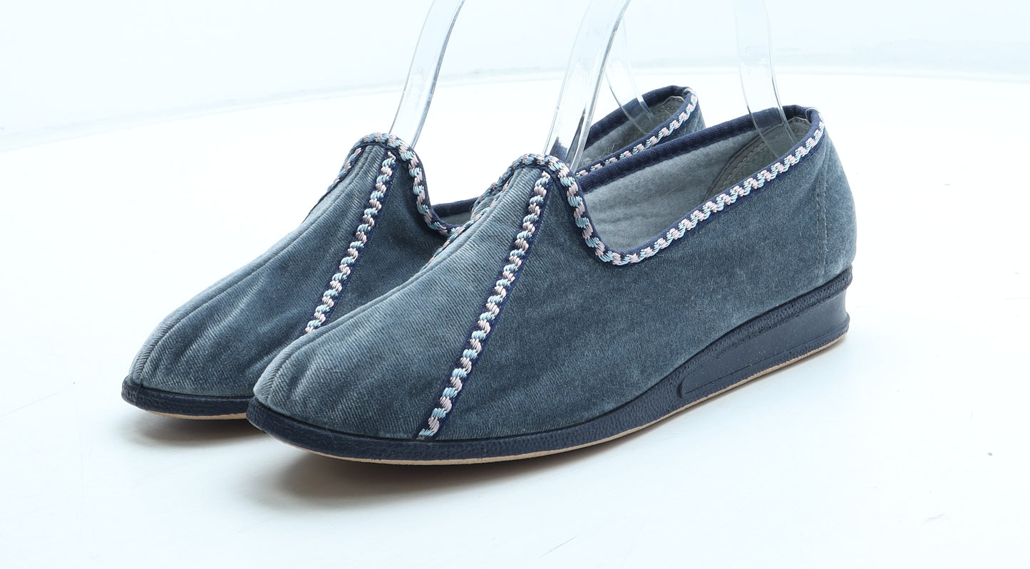 Preworn Womens Grey Polyester Slip On Slipper UK