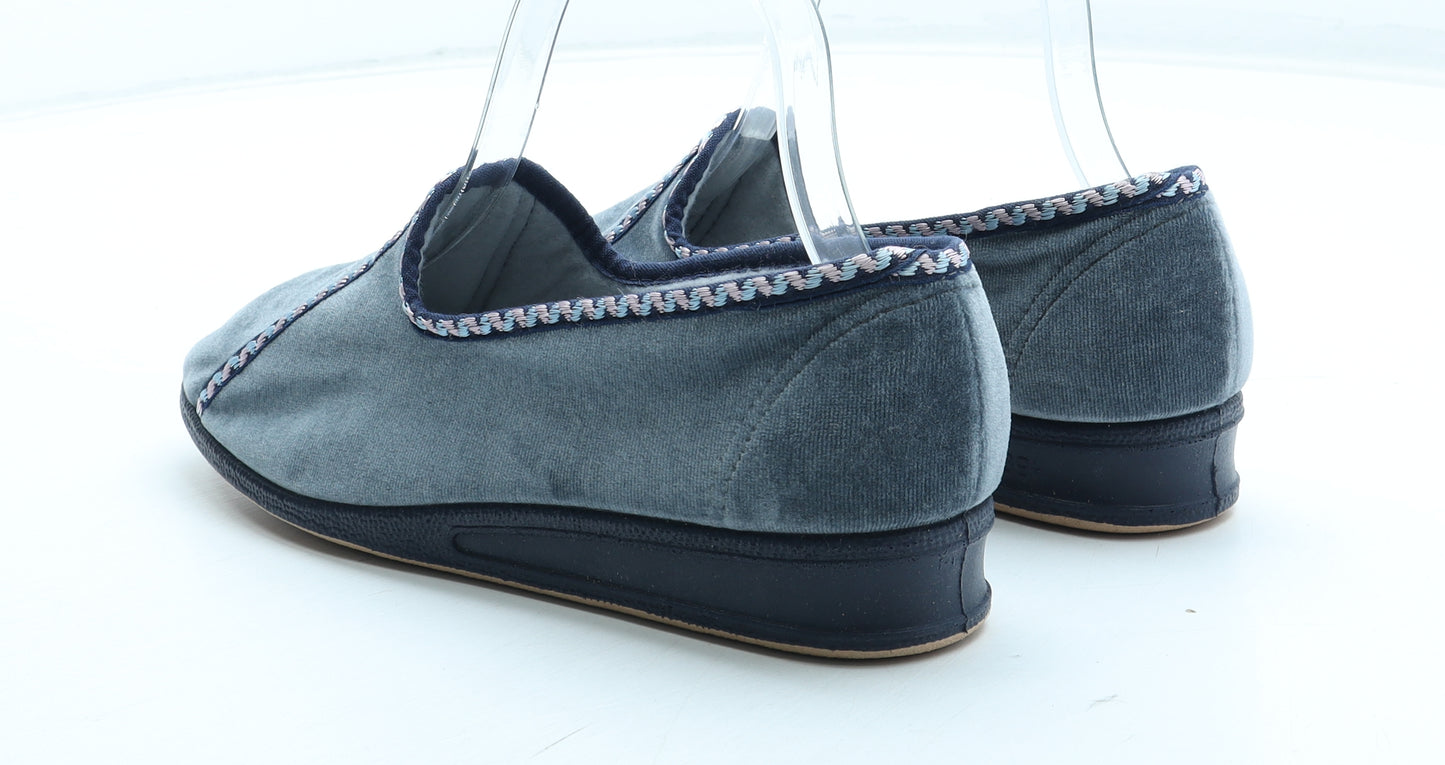Preworn Womens Grey Polyester Slip On Slipper UK