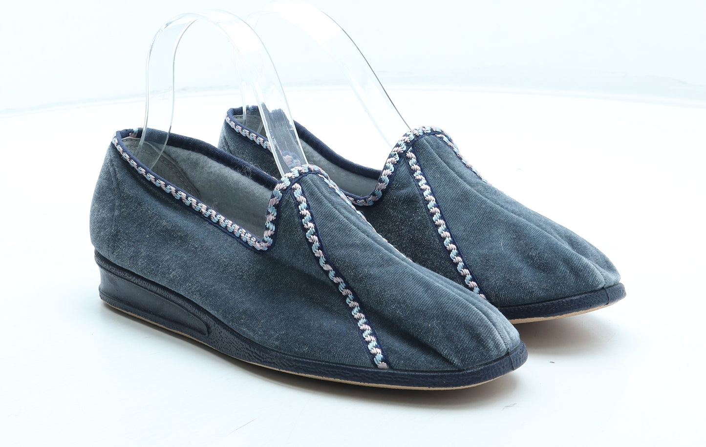 Preworn Womens Grey Polyester Slip On Slipper UK