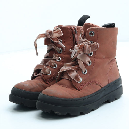 H&M Girls Pink Polyurethane Bootie Boot UK 8.5 26
