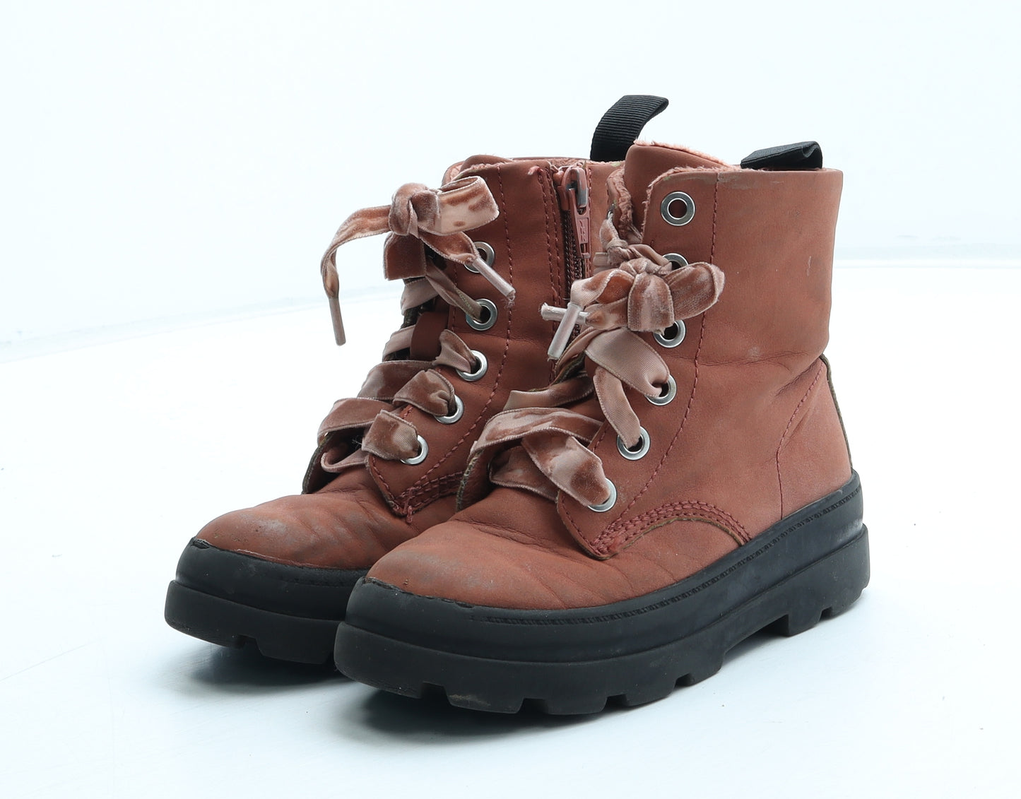 H&M Girls Pink Polyurethane Bootie Boot UK 8.5 26