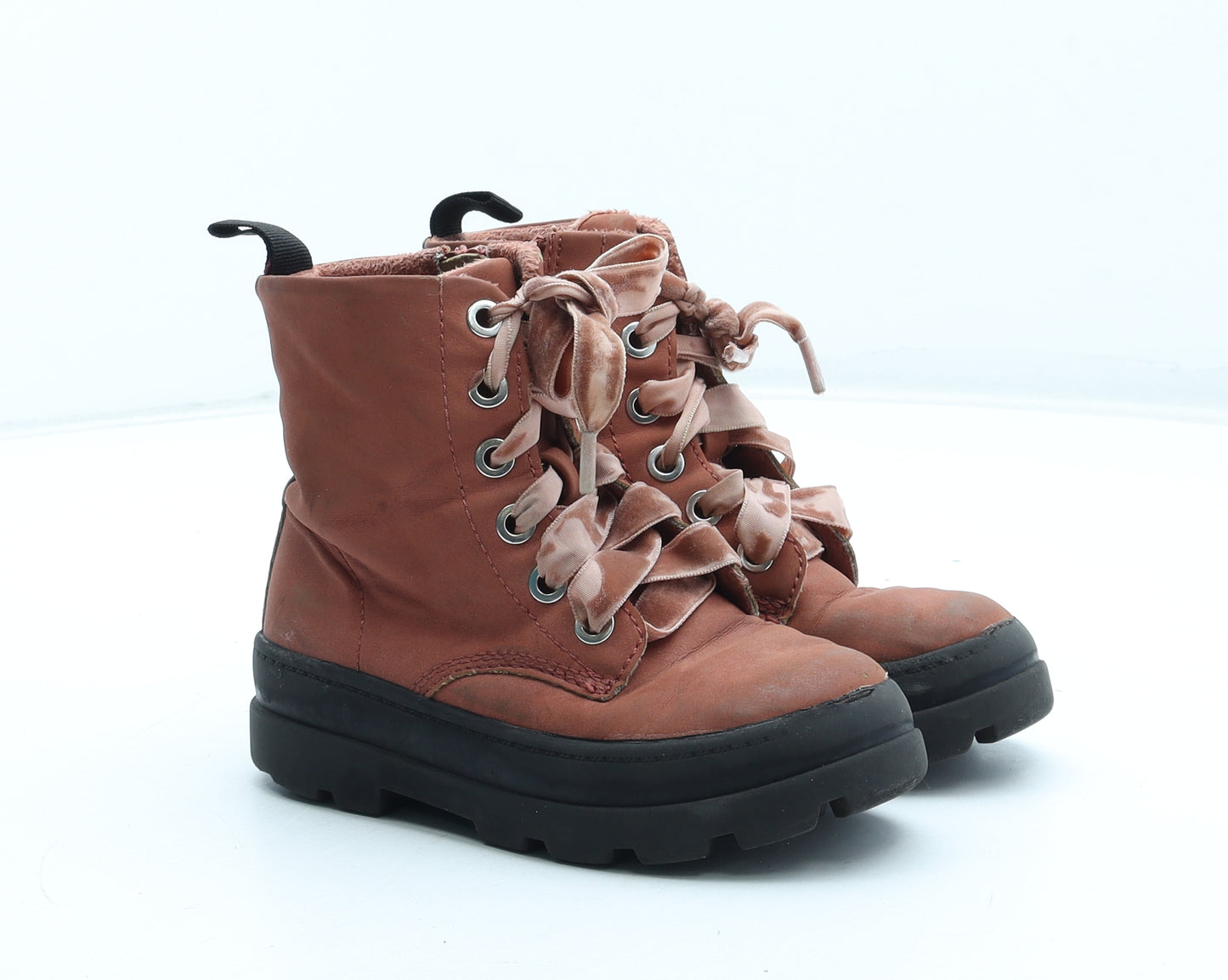 H&M Girls Pink Polyurethane Bootie Boot UK 8.5 26