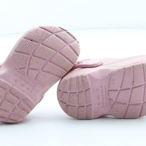 Preworn Girls Pink Geometric Rubber Clog Sandal UK 3 19 - Star Pattern