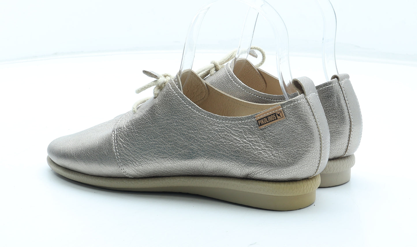 Pikolinos Womens Silver Polyurethane Boat Shoe Flat UK