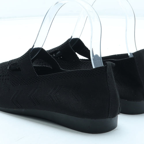 Preworn Womens Black Polyester Slip On Flat UK