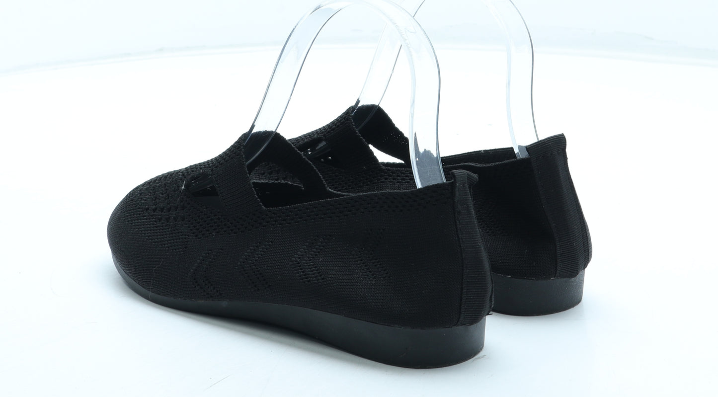 Preworn Womens Black Polyester Slip On Flat UK