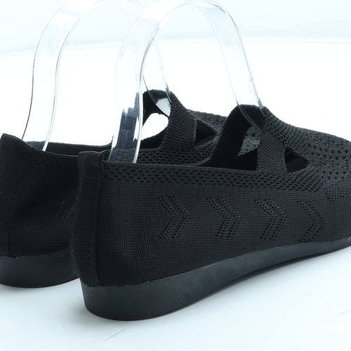 Preworn Womens Black Polyester Slip On Flat UK