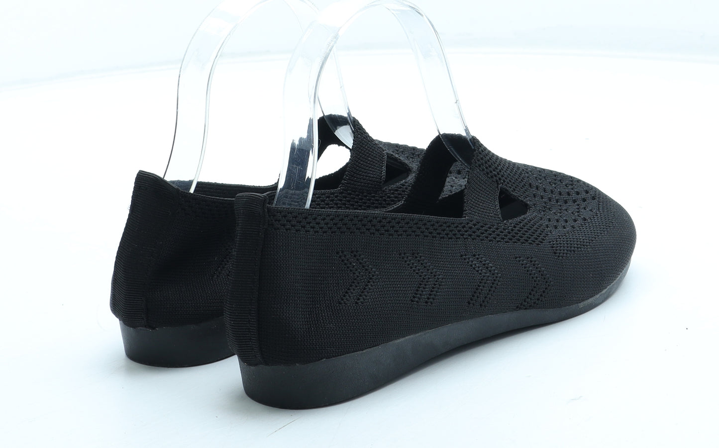 Preworn Womens Black Polyester Slip On Flat UK