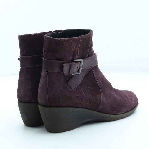 The Flexx Womens Purple Leather Bootie Boot UK