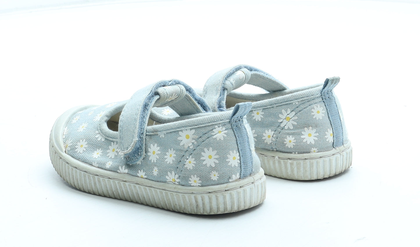 F&F Girls Blue Floral Polyester Mary Jane Casual UK 7 24