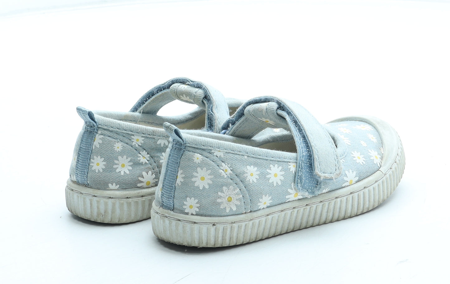 F&F Girls Blue Floral Polyester Mary Jane Casual UK 7 24