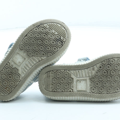 F&F Girls Blue Floral Polyester Mary Jane Casual UK 7 24