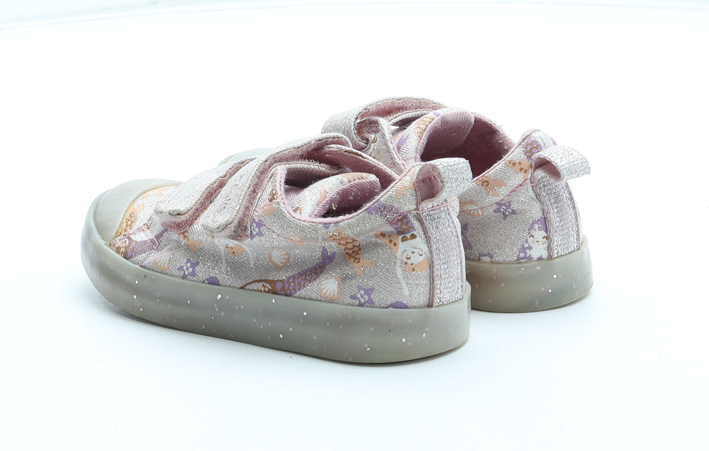Clarks Girls Multicoloured Geometric Polyester Trainer UK 7 24 - Mermaid Pattern