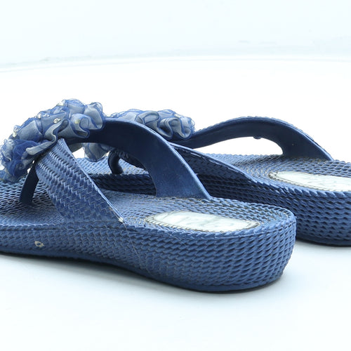 Ella Womens Brown Rubber Thong Sandal UK - Flower Detail