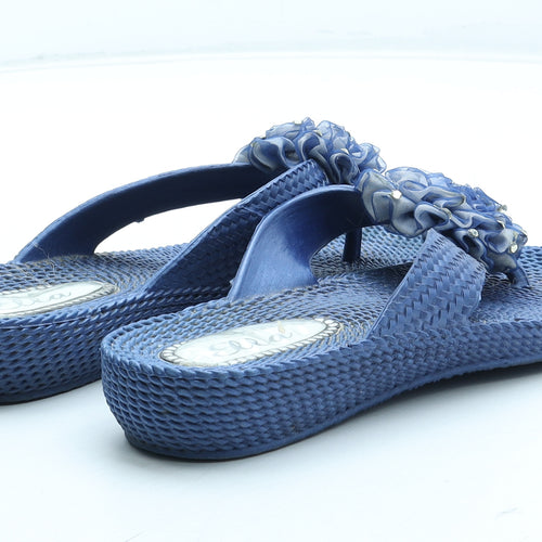 Ella Womens Brown Rubber Thong Sandal UK - Flower Detail