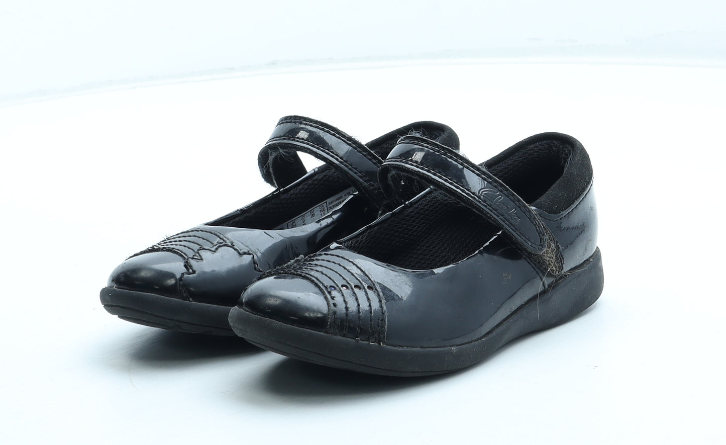 Clarks Girls Black Polyurethane Mary Jane Casual UK 8.5 26 - Rainbow Detail