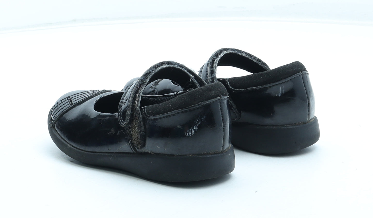 Clarks Girls Black Polyurethane Mary Jane Casual UK 8.5 26 - Rainbow Detail
