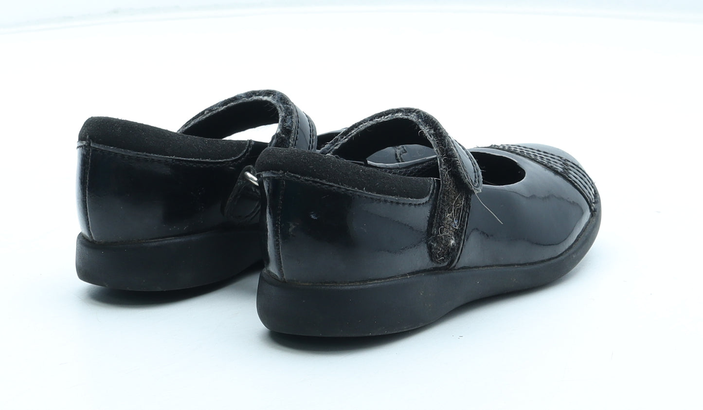 Clarks Girls Black Polyurethane Mary Jane Casual UK 8.5 26 - Rainbow Detail