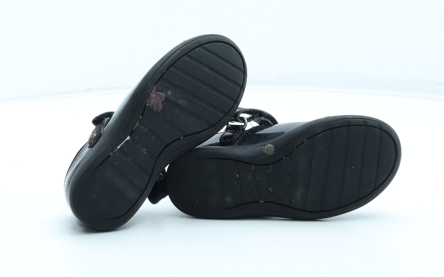 Clarks Girls Black Polyurethane Mary Jane Casual UK 8.5 26 - Rainbow Detail