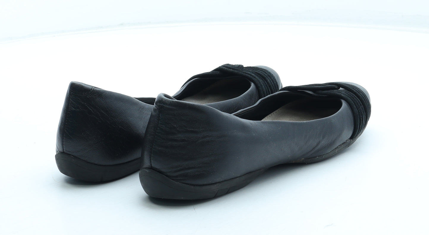 NEXT Womens Black Polyurethane Slip On Flat UK