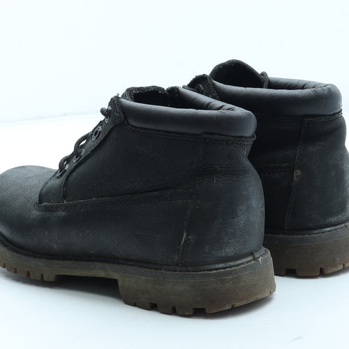 Timberland Womens Black Leather Combat Boot UK