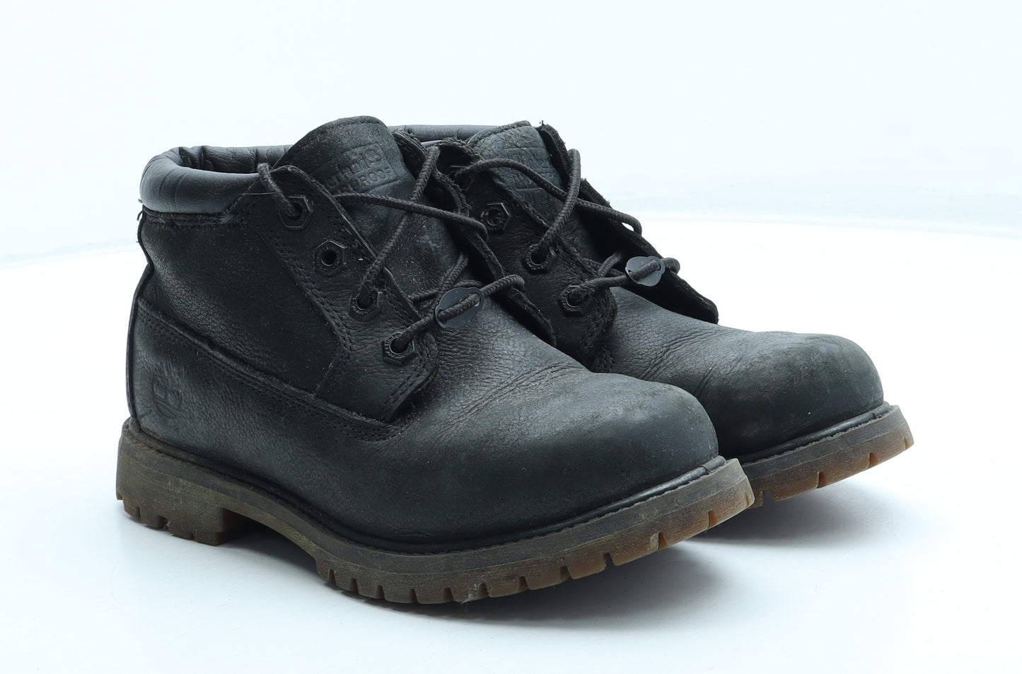 Timberland Womens Black Leather Combat Boot UK