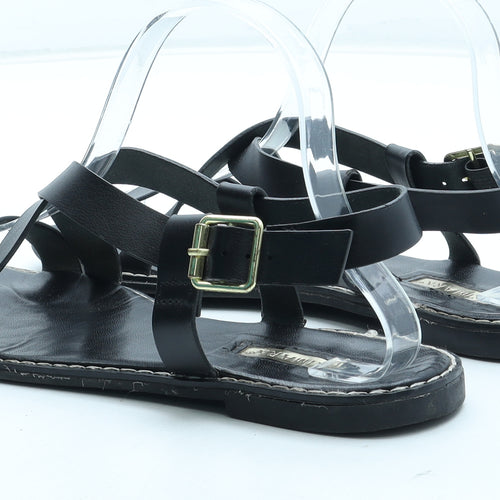Primark Womens Black Polyurethane Slingback Sandal UK