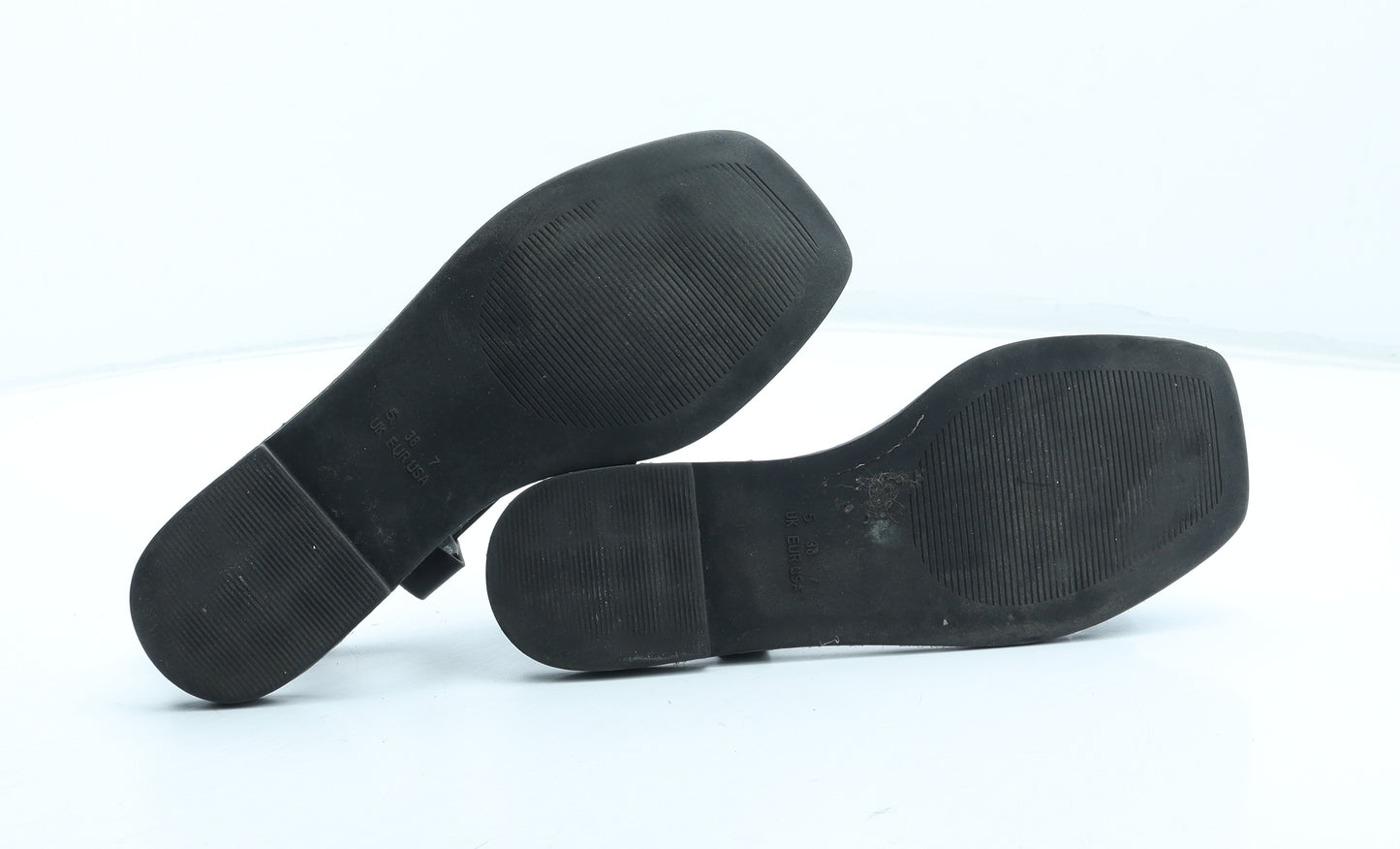 Primark Womens Black Polyurethane Slingback Sandal UK