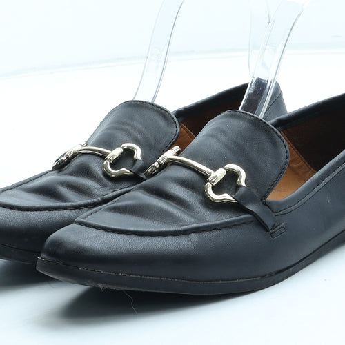 Primark Womens Black Polyurethane Loafer Flat UK