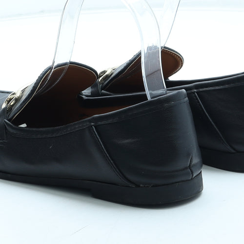 Primark Womens Black Polyurethane Loafer Flat UK