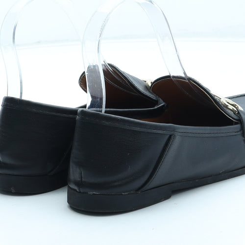 Primark Womens Black Polyurethane Loafer Flat UK