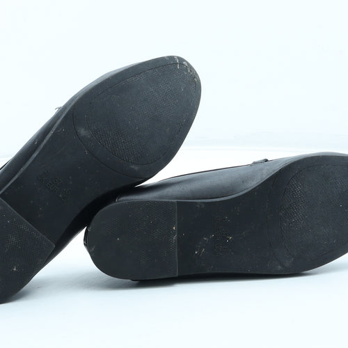 Primark Womens Black Polyurethane Loafer Flat UK