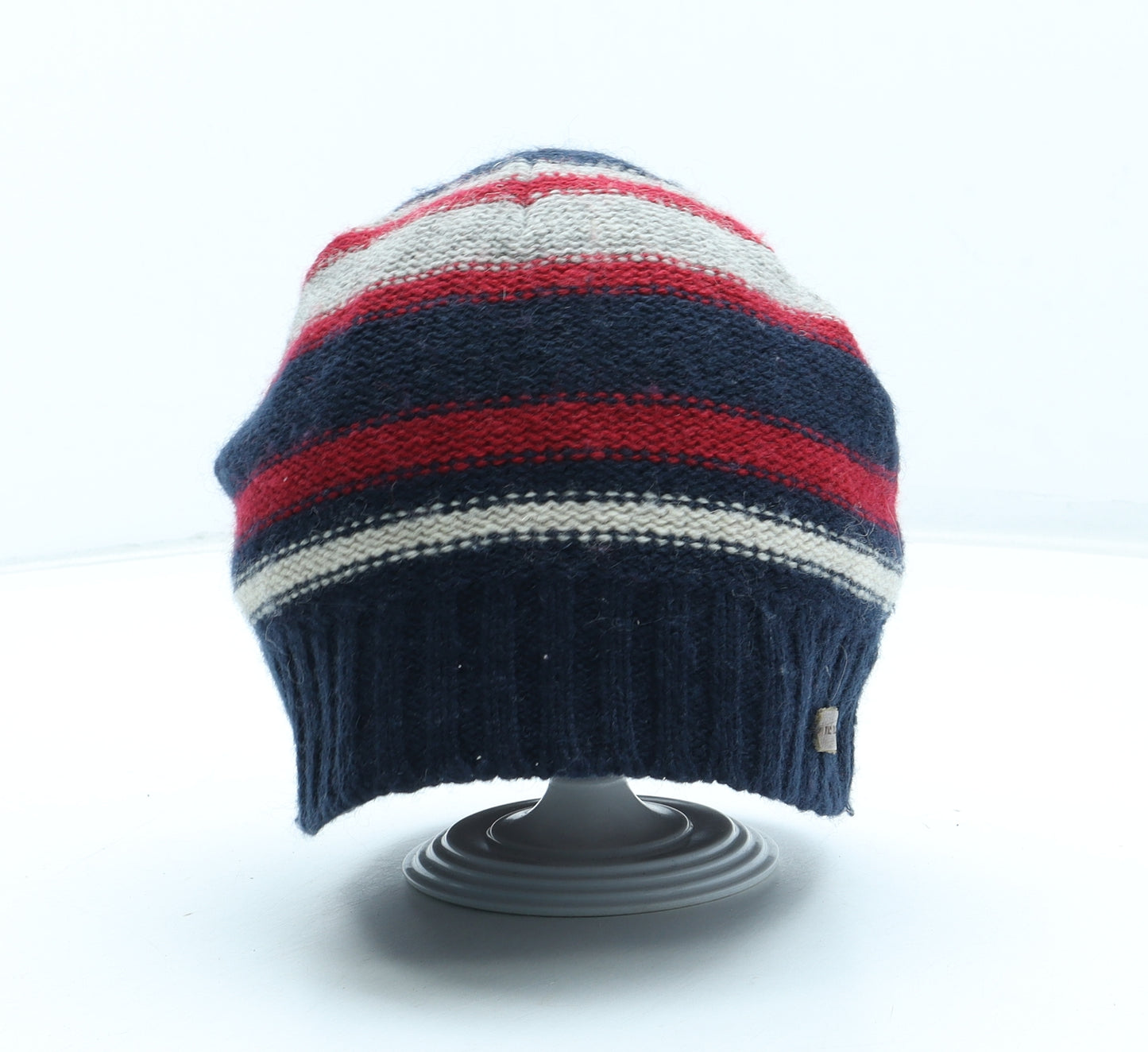 Preworn Mens Multicoloured Striped Acrylic Beanie One Size