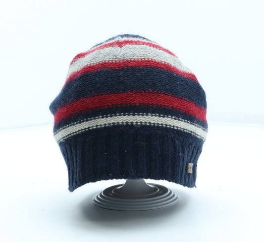 Preworn Mens Multicoloured Striped Acrylic Beanie One Size
