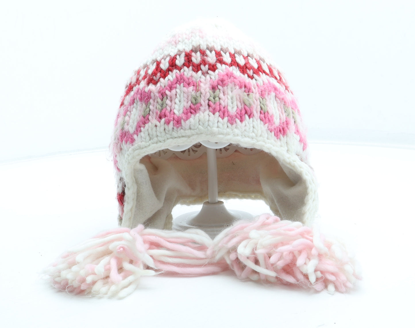 Preworn Girls Multicoloured Fair Isle Acrylic Winter Hat Size S