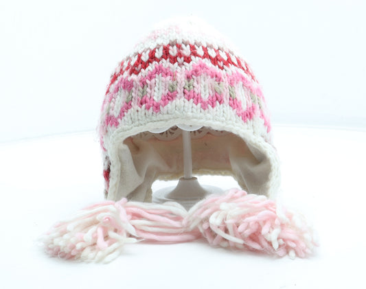 Preworn Girls Multicoloured Fair Isle Acrylic Winter Hat Size S