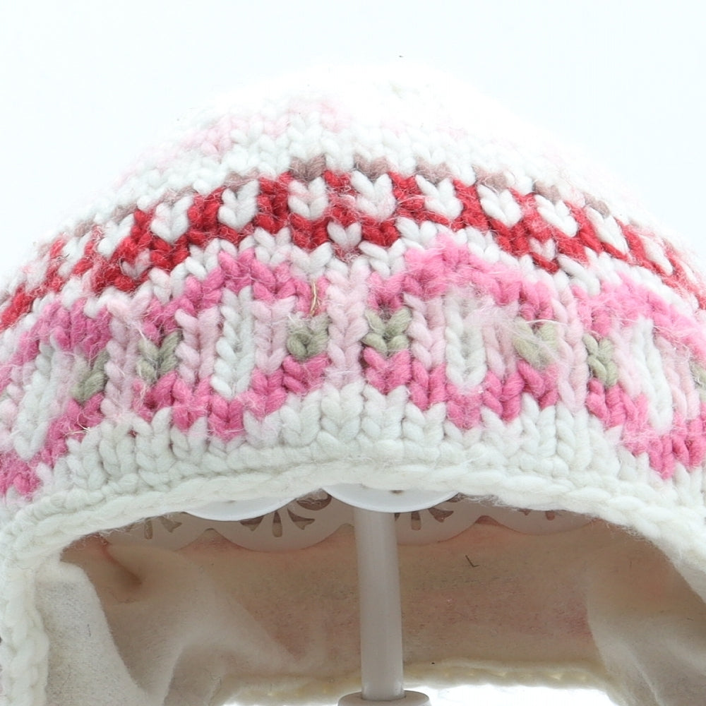 Preworn Girls Multicoloured Fair Isle Acrylic Winter Hat Size S