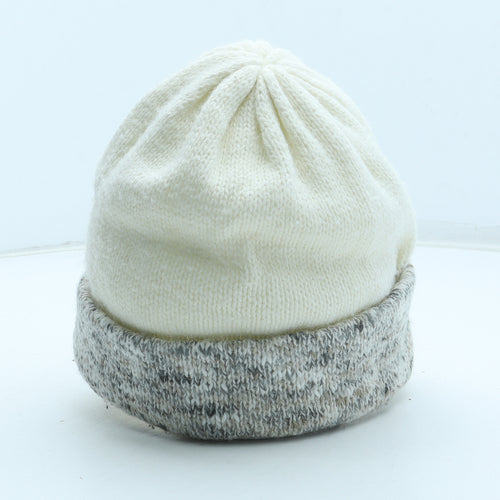 Preworn Womens White Acrylic Beanie One Size