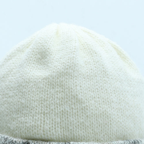 Preworn Womens White Acrylic Beanie One Size