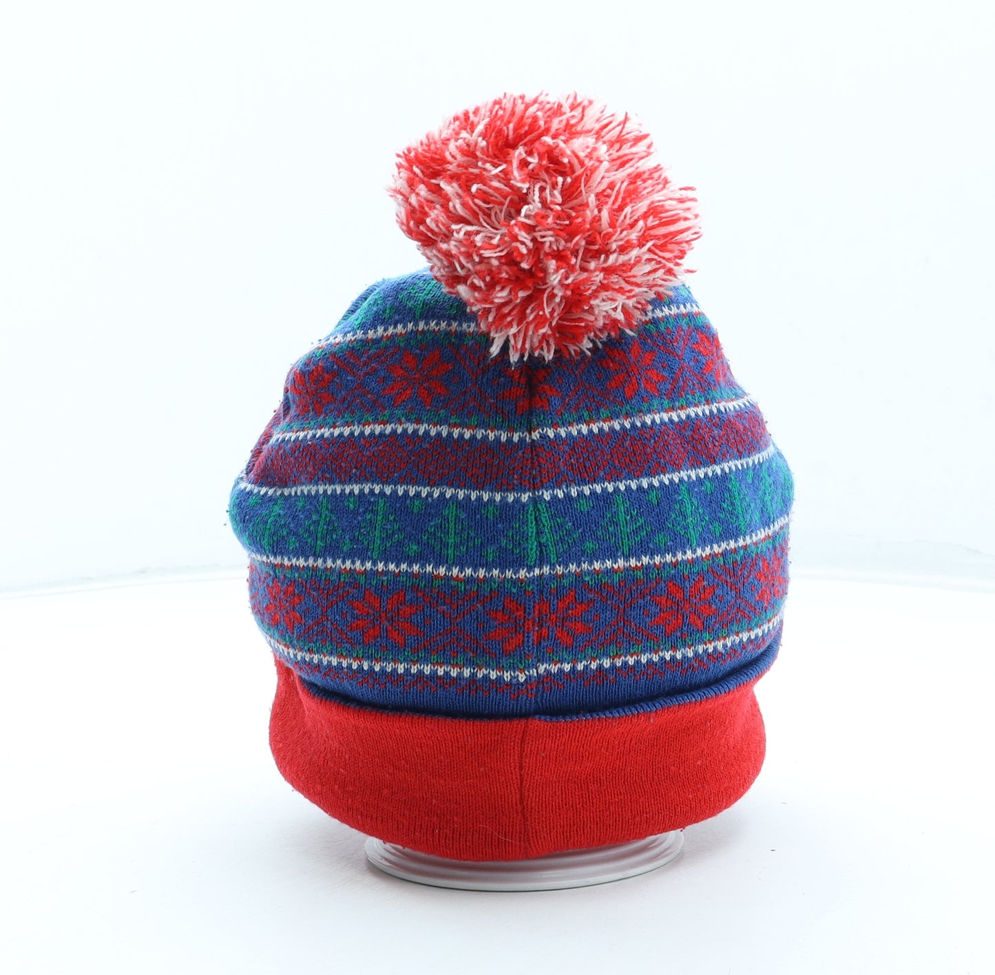 Preworn Mens Multicoloured Fair Isle Acrylic Winter Hat One Size