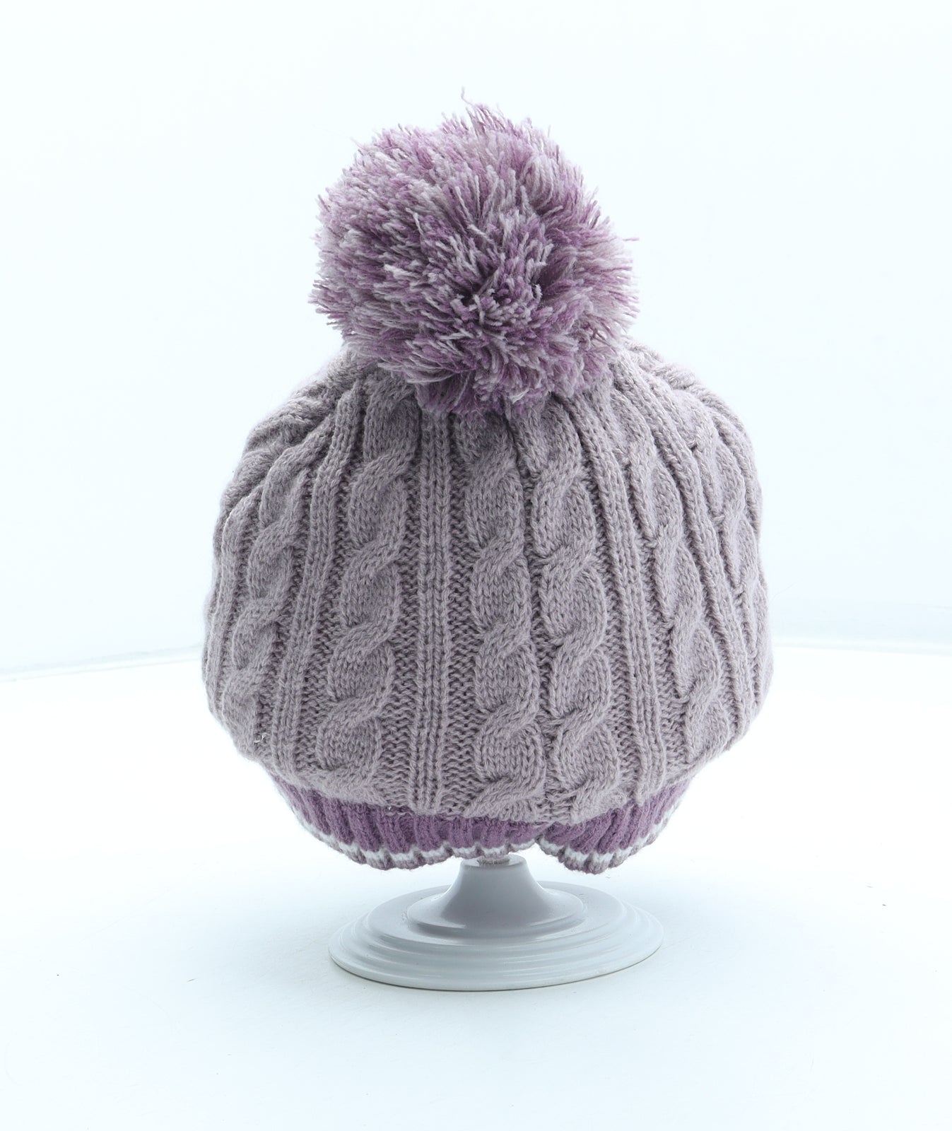Frozen Girls Purple Acrylic Bobble Hat Size S - Frozen Anna Elsa