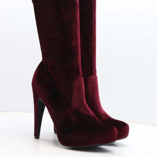 Just Fabulous Womens Purple Synthetic Bootie Boot UK