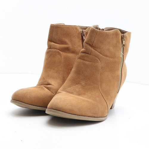 Preworn Womens Brown Fabric Bootie Boot UK