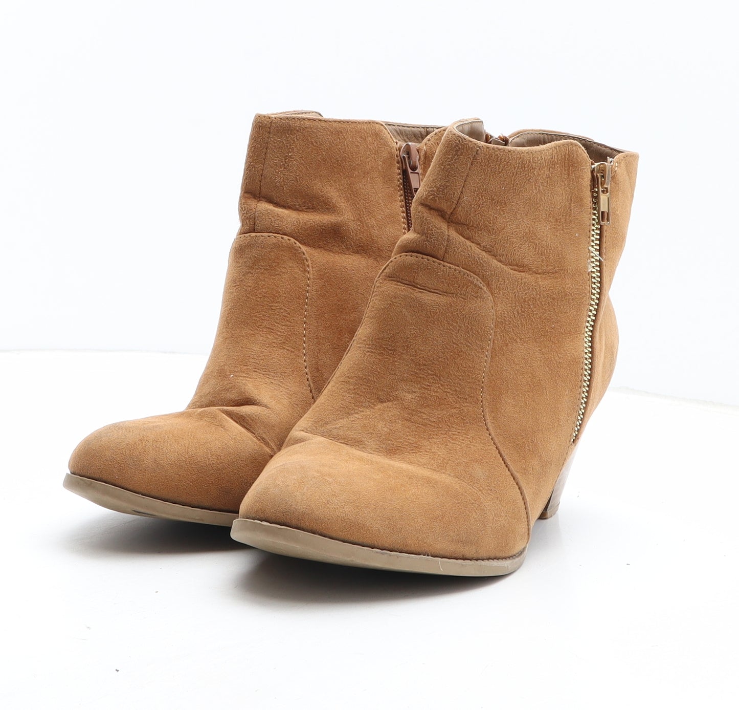 Preworn Womens Brown Fabric Bootie Boot UK