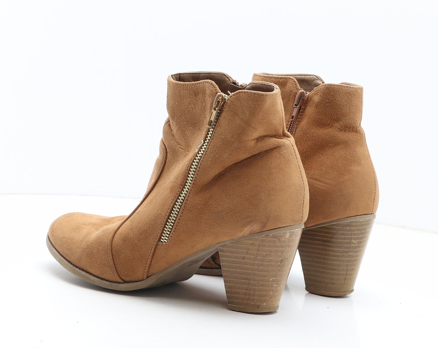 Preworn Womens Brown Fabric Bootie Boot UK