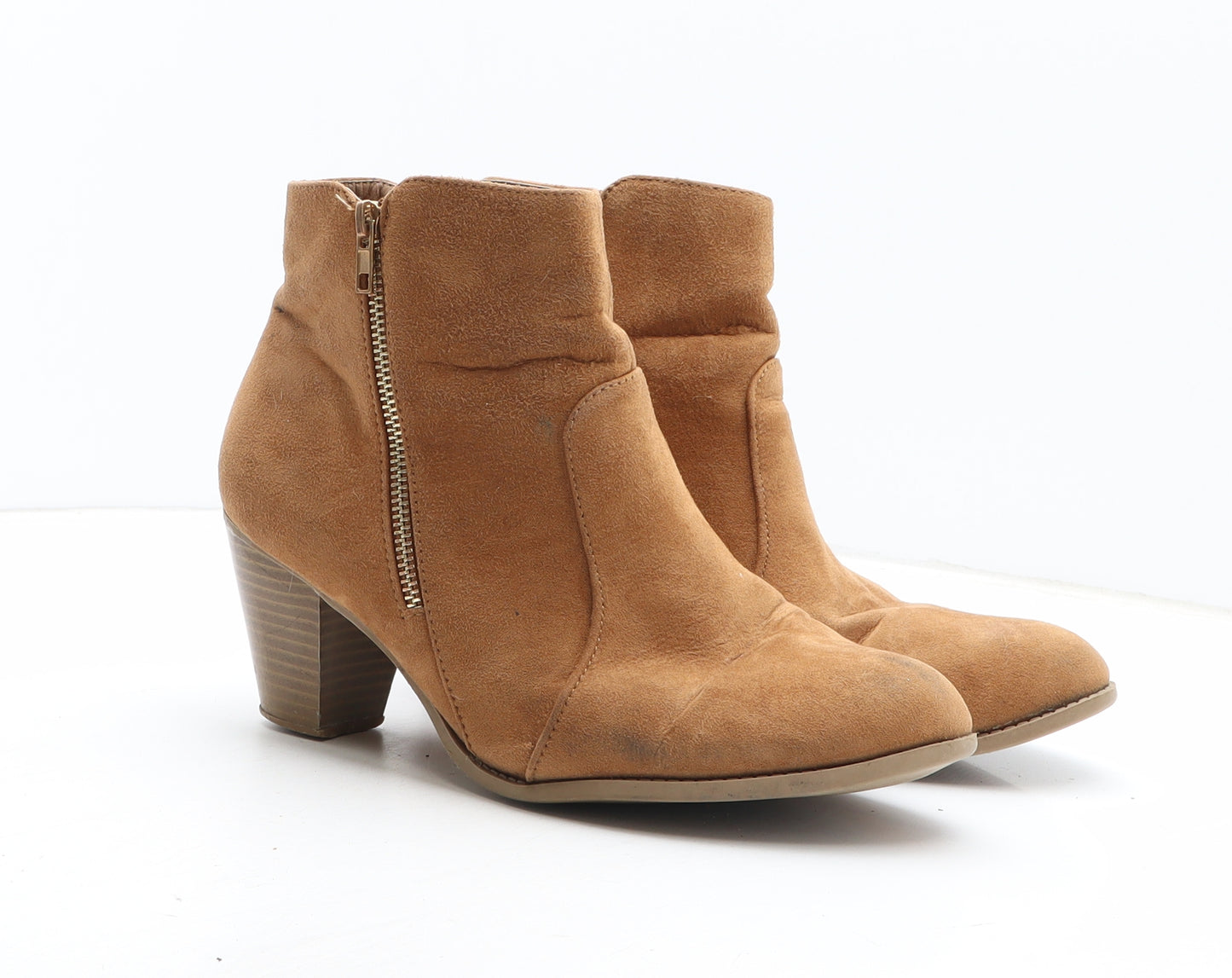 Preworn Womens Brown Fabric Bootie Boot UK