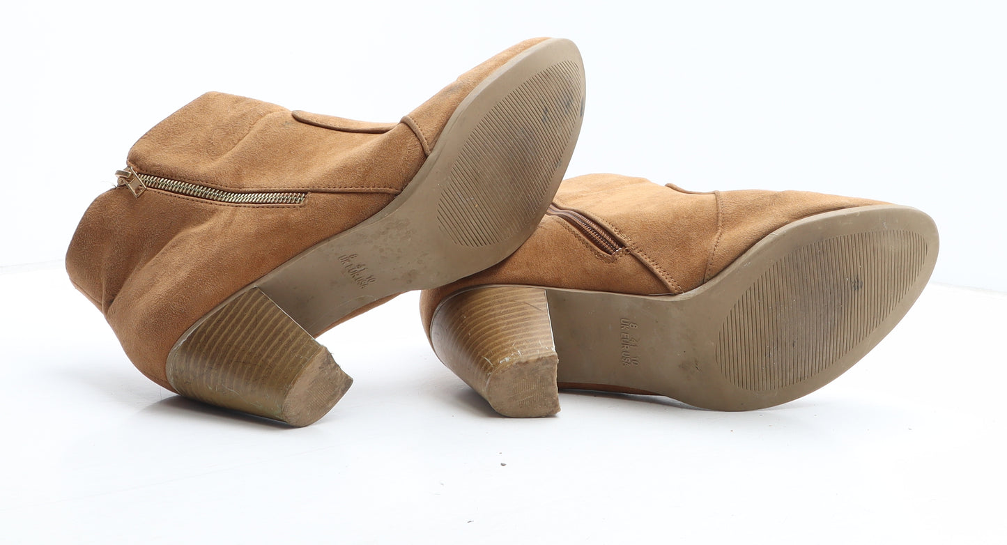Preworn Womens Brown Fabric Bootie Boot UK