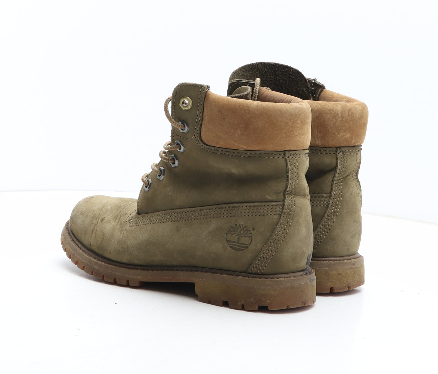 Timberland Womens Green Leather Combat Boot UK - UK Size Estimated 7